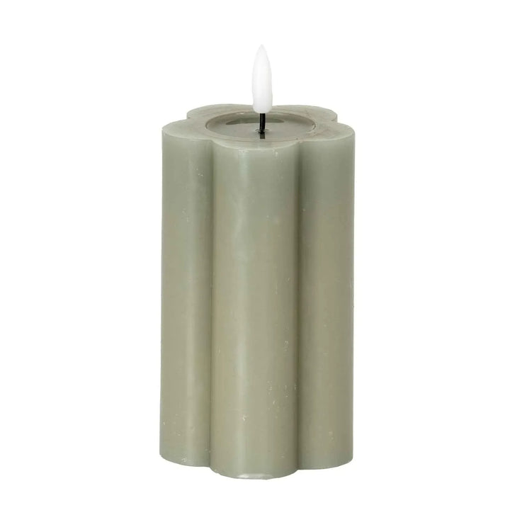 Luxe Collection Natural Glow 2.75x5 Grey Pillar LED Candle