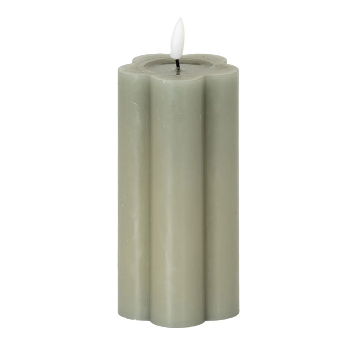 Luxe Collection Natural Glow 2.75x6 Grey Pillar LED Candle - TidySpaces
