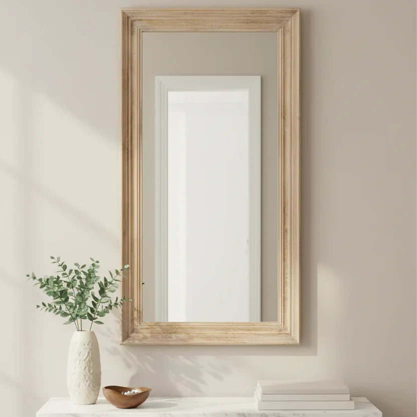 Washed Wood Framed Mirror - TidySpaces