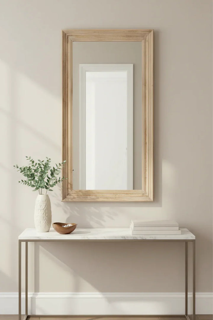 Washed Wood Framed Mirror - TidySpaces