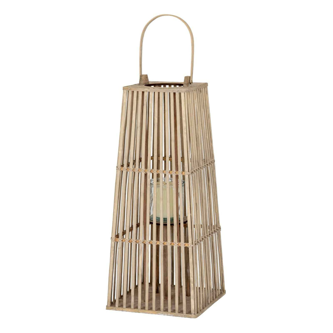 Medium Silo Wicker Lantern With Glass Holder