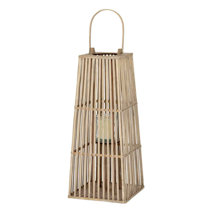 Medium Silo Wicker Lantern With Glass Holder