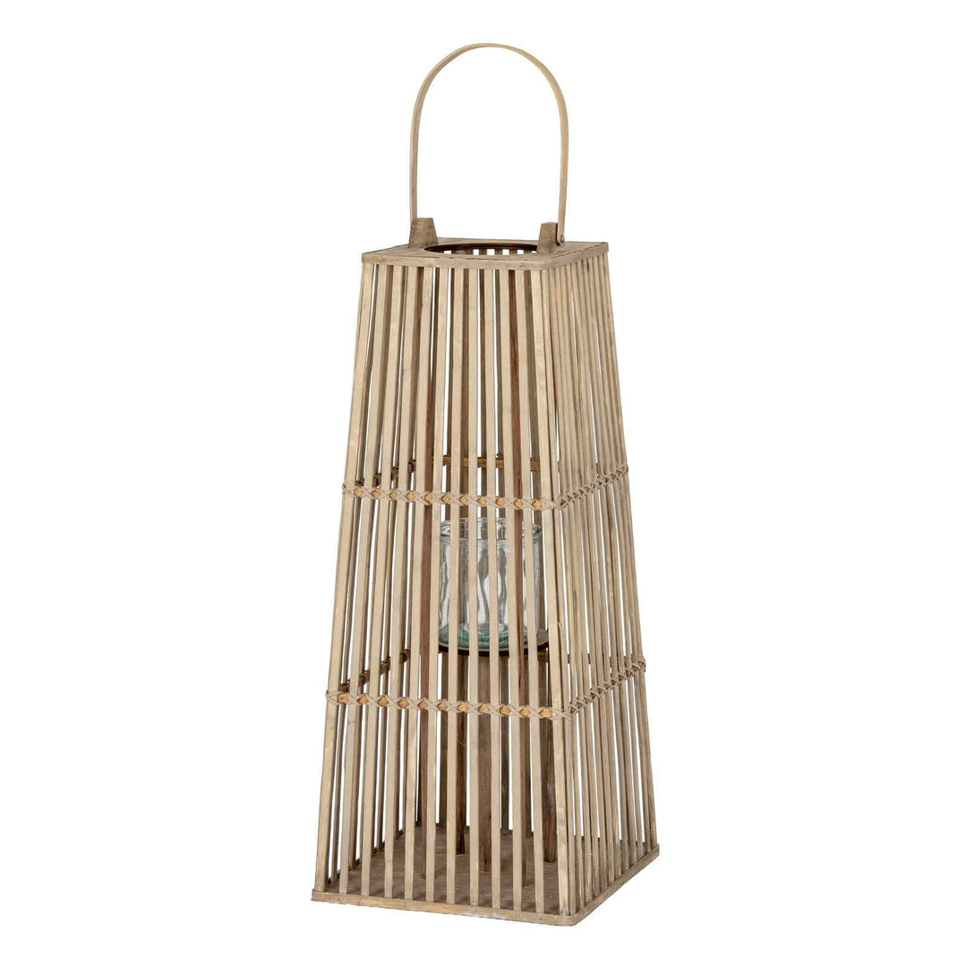 Medium Silo Wicker Lantern With Glass Holder