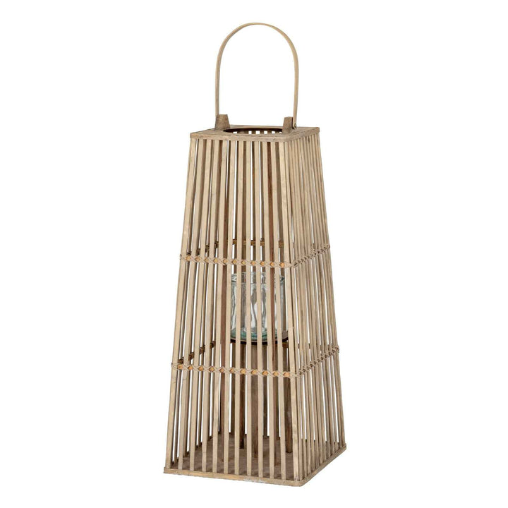 Medium Silo Wicker Lantern With Glass Holder