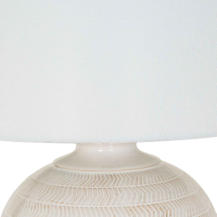 Chevronne Ceramic Table Lamp With Linen Shade