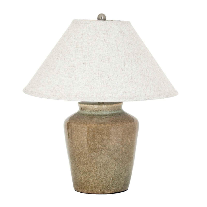 Mottura Ceramic Table Lamp With Edged Linen Shade