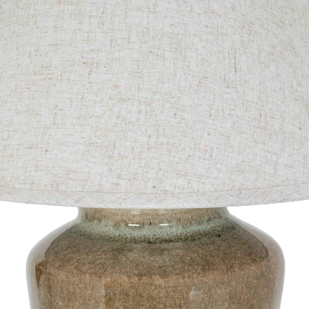 Mottura Ceramic Table Lamp With Edged Linen Shade