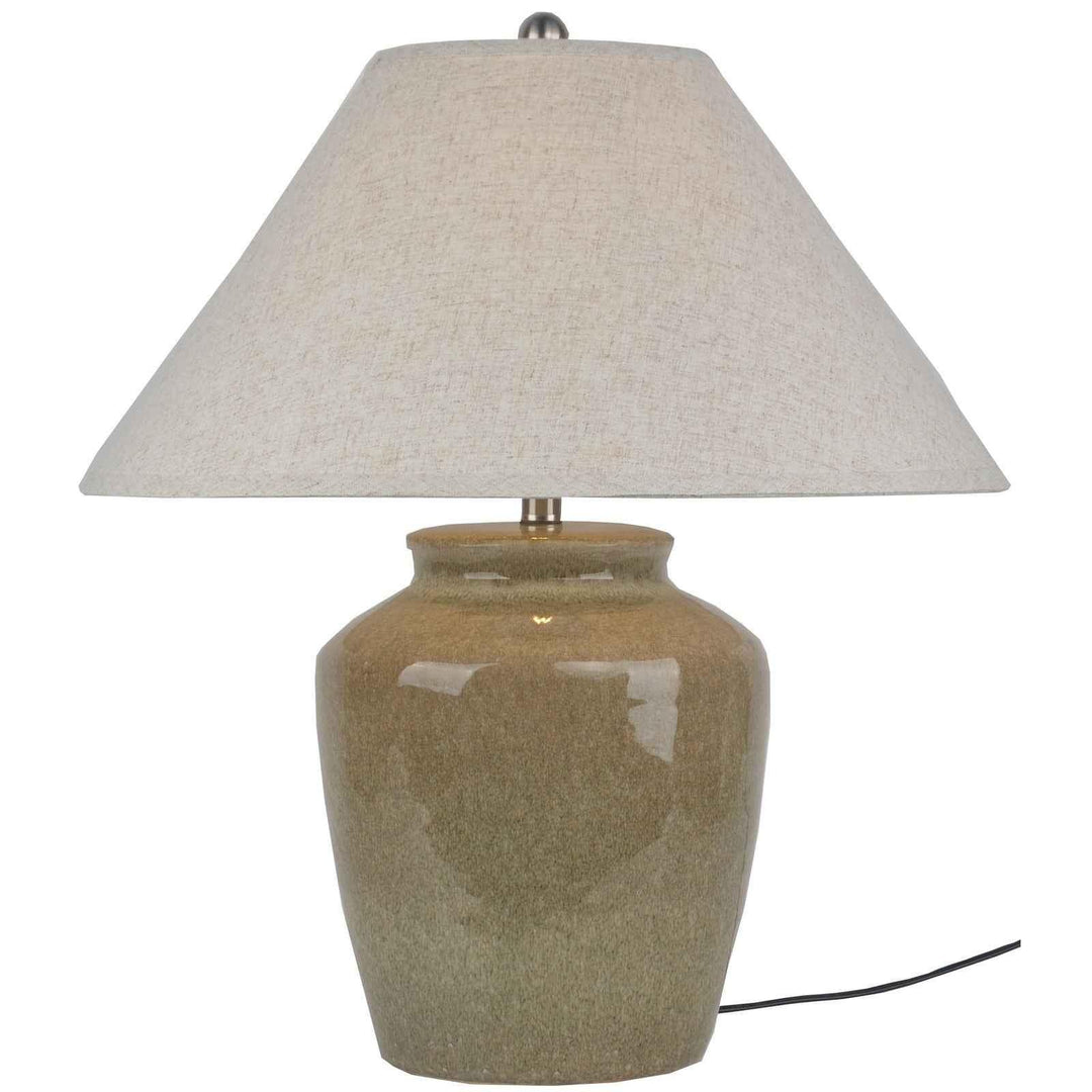 Mottura Ceramic Table Lamp With Edged Linen Shade