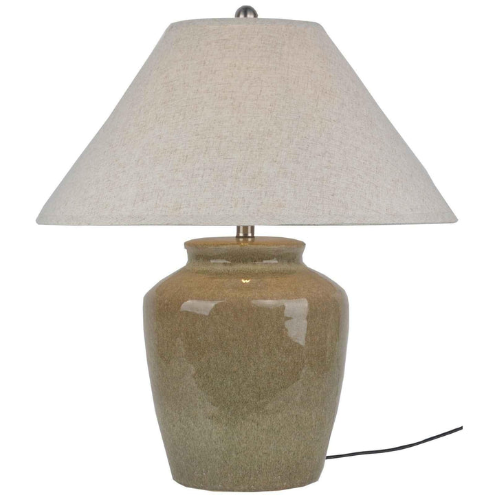Mottura Ceramic Table Lamp With Edged Linen Shade