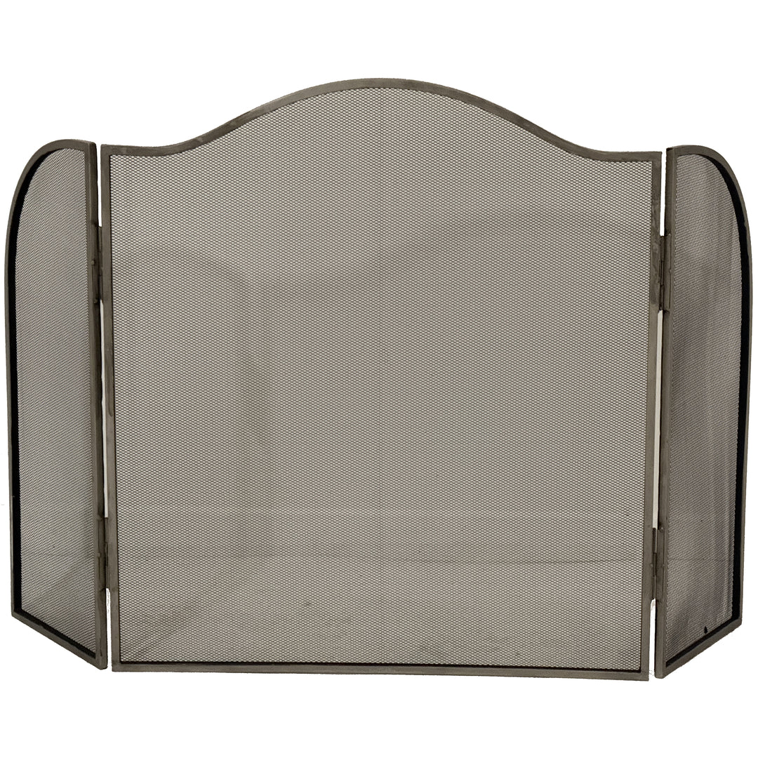 Antiqued Decorative Fire Screen for Fireplace Hearth Classic Metal Protection