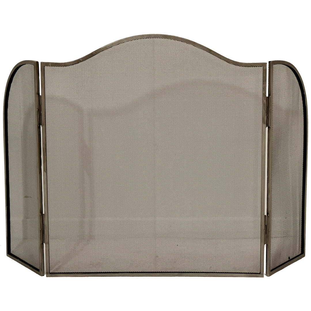 Antiqued Decorative Fire Screen for Fireplace Hearth Classic Metal Protection
