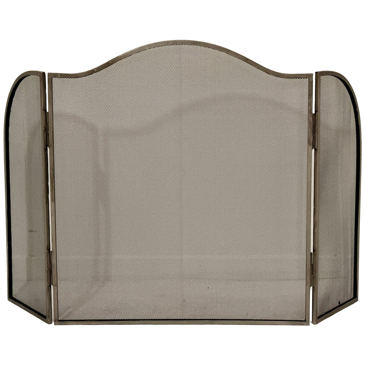 Antiqued Decorative Fire Screen for Fireplace Hearth Classic Metal Protection