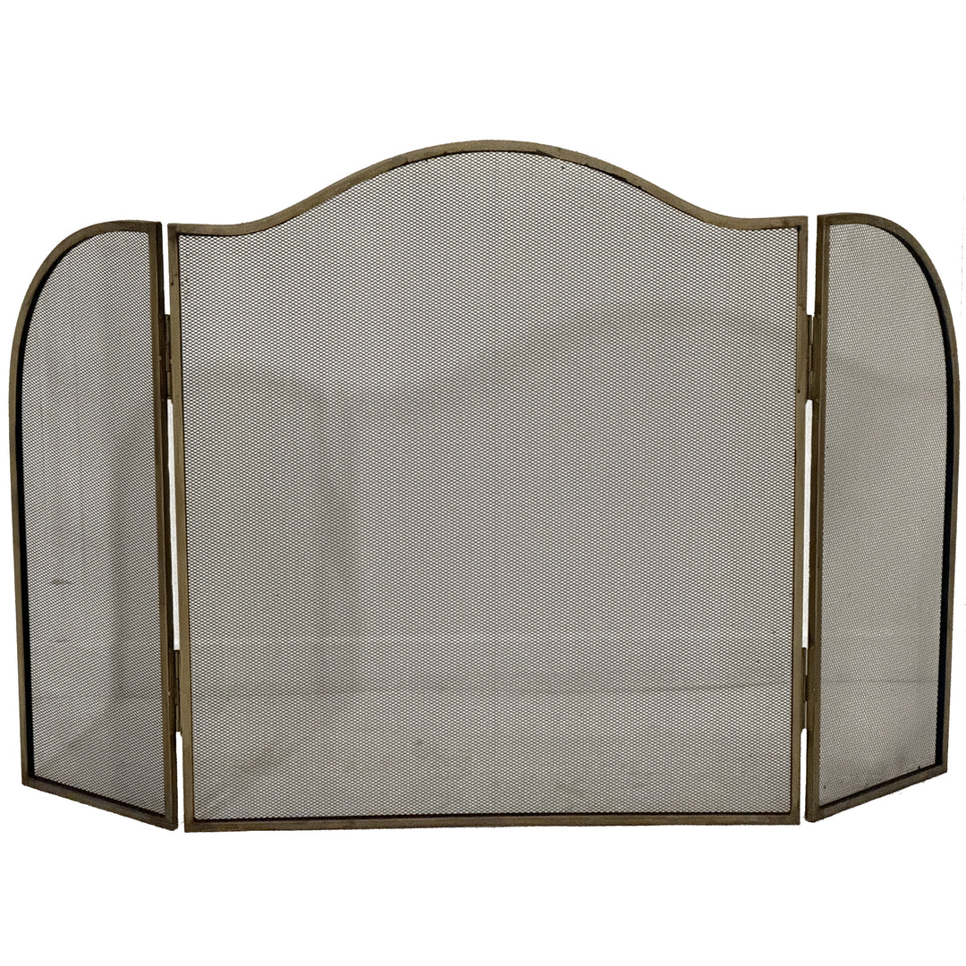 Antiqued Decorative Fire Screen for Fireplace Hearth Classic Metal Protection