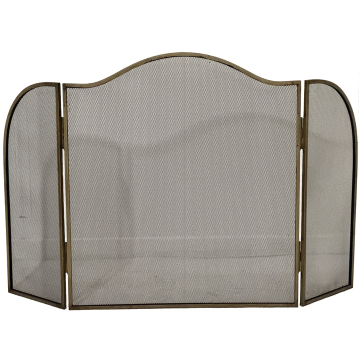 Antiqued Decorative Fire Screen for Fireplace Hearth Classic Metal Protection