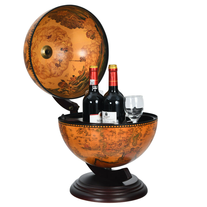 Tabletop Retro Globe Bar with Map Patterns