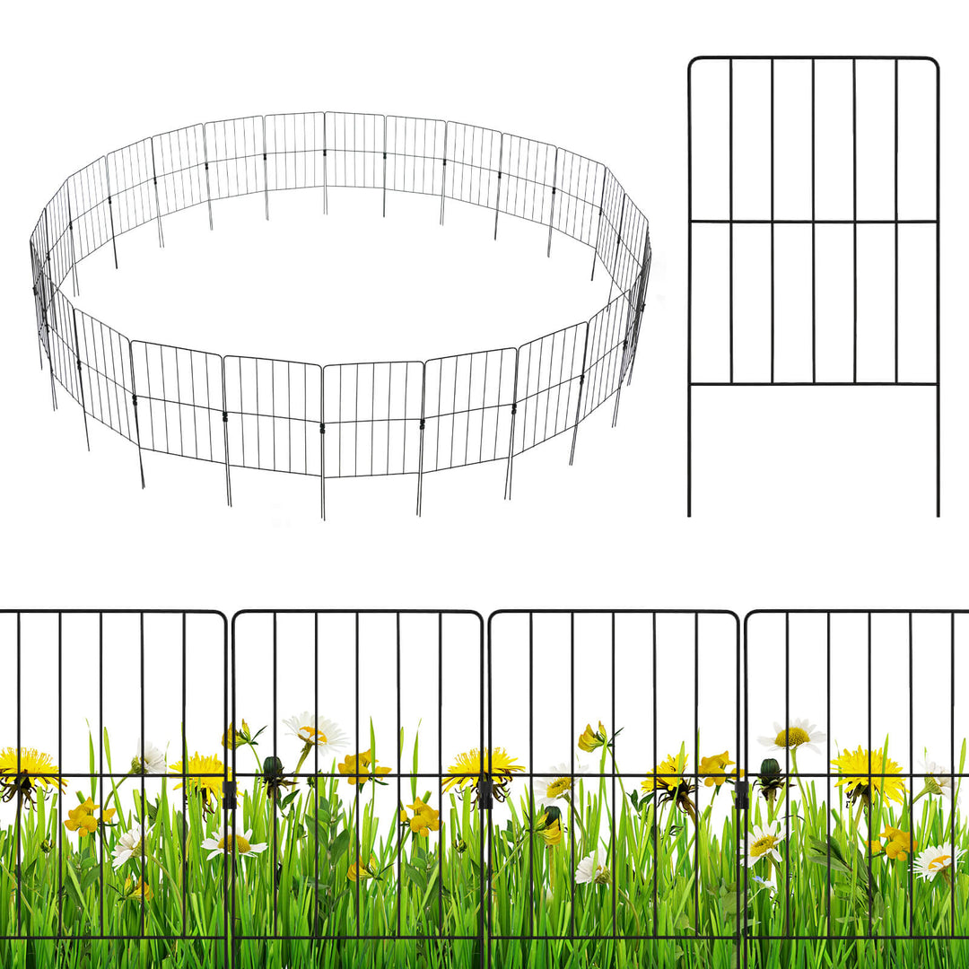 25 Pieces 33 x 61 cm Garden Fence with Rotatable Connector - TidySpaces