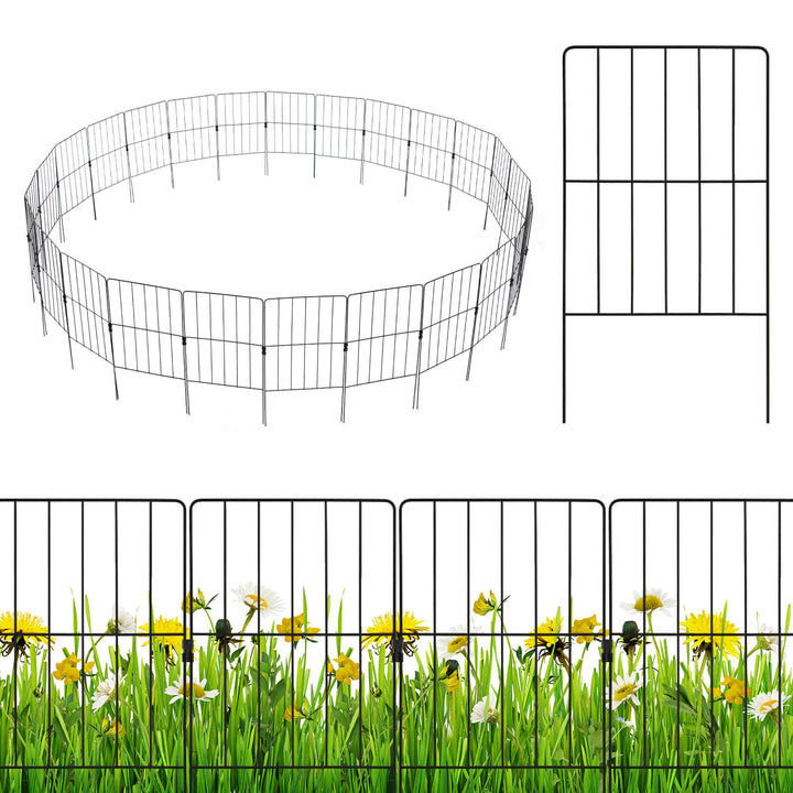 25 Pieces 33 x 61 cm Garden Fence with Rotatable Connector - TidySpaces