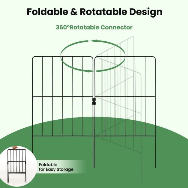 25 Pieces 33 x 61 cm Garden Fence with Rotatable Connector