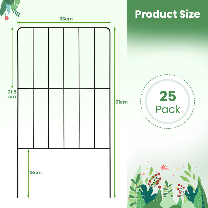 25 Pieces 33 x 61 cm Garden Fence with Rotatable Connector - TidySpaces