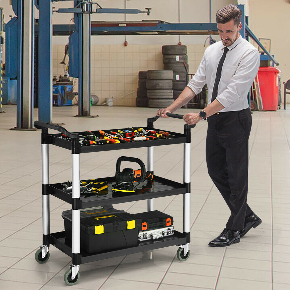 3 Tier Multifunctional Utility Cart with Flexible Wheels - TidySpaces