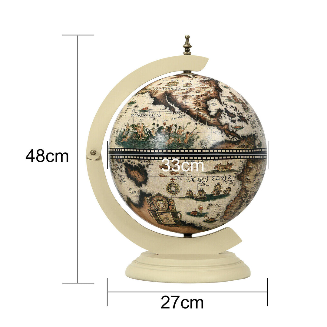 Tabletop Retro Globe Bar with Map Patterns