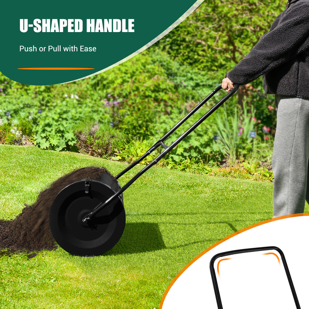 27 Inch Compost Spreader with Upgrade U shaped Handle