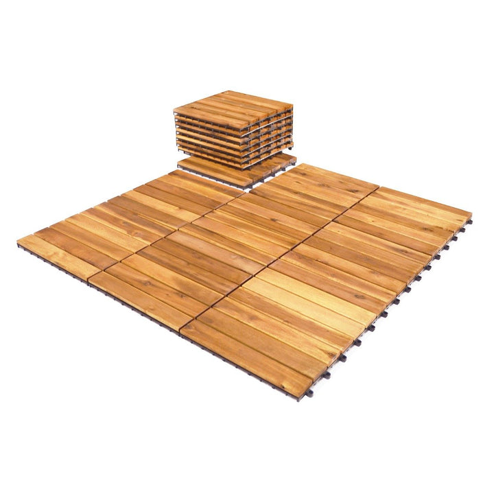 27 PCS Interlocking Patio Deck Tile for Outdoor and Indoor Patio Garden Balcony - TidySpaces