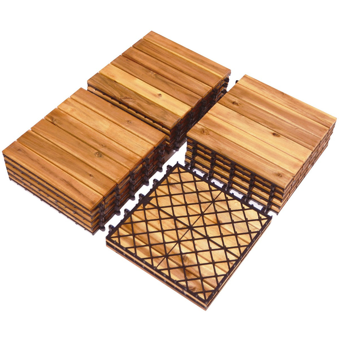 27 PCS Interlocking Patio Deck Tile for Outdoor and Indoor Patio Garden Balcony - TidySpaces