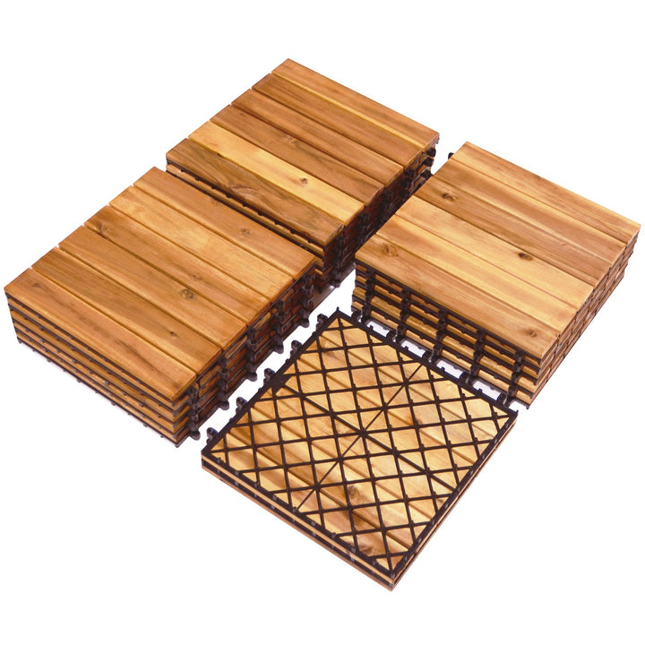 27 PCS Interlocking Patio Deck Tile for Outdoor and Indoor Patio Garden Balcony - TidySpaces