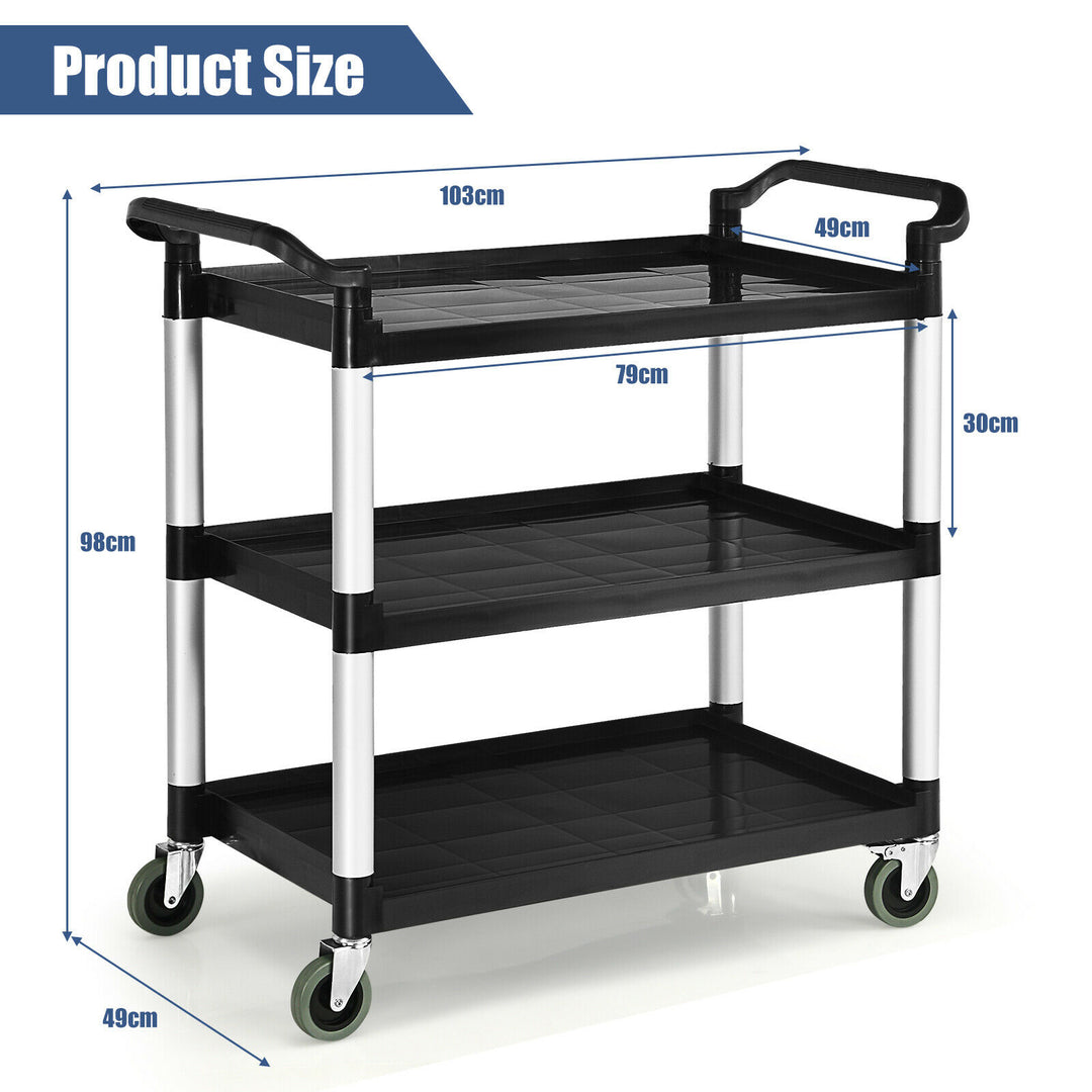 3 Tier Multifunctional Utility Cart with Flexible Wheels - TidySpaces