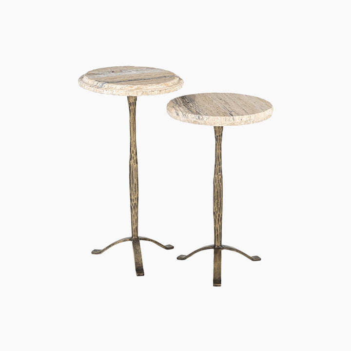 Karri Italian Marble Set of 2 Top End Table