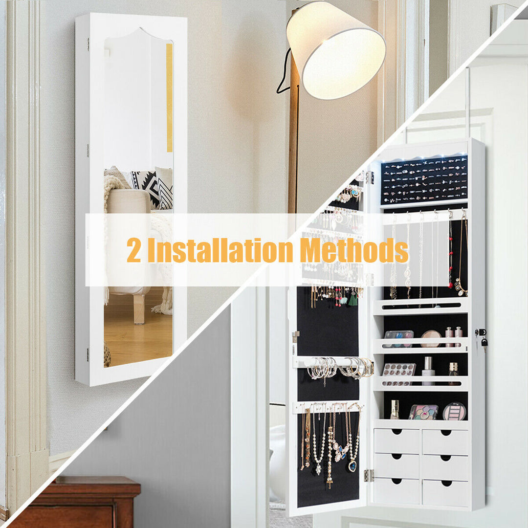 Wall Mounted Jewellery Armoire with LED Light - TidySpaces