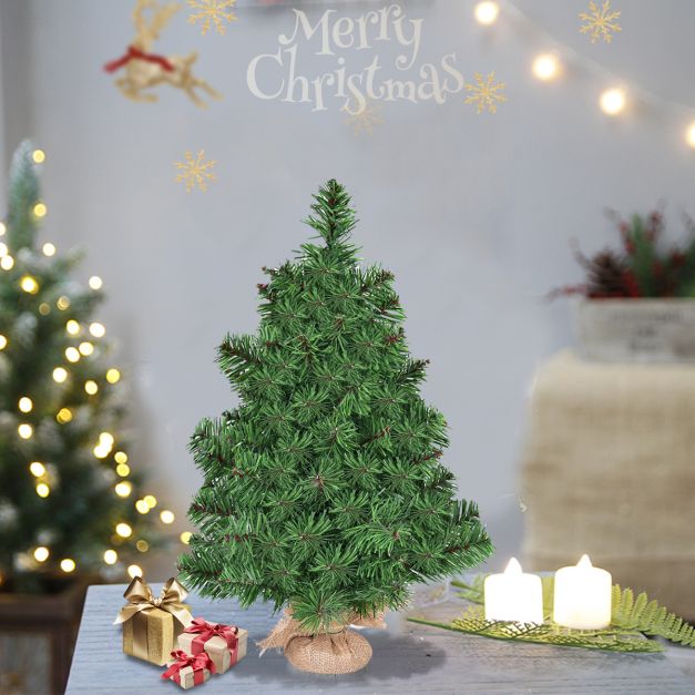 2FT/3FT Mini Artificial Tabletop Christmas Tree w/ Burlap Base-3FT