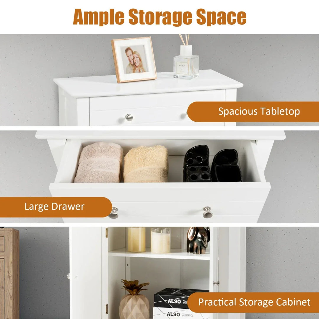 Storage Cabinet with Large Drawer and Adjustable Shelf - TidySpaces