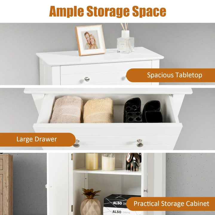 Storage Cabinet with Large Drawer and Adjustable Shelf - TidySpaces