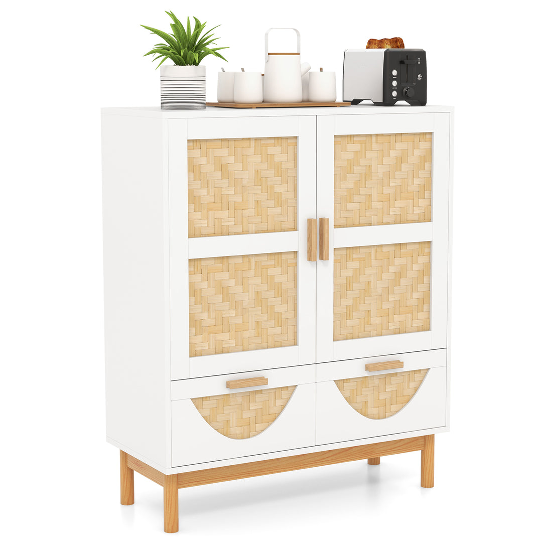 2 Door Sideboard Buffet Cabinet Accent Floor Storage Cabinet White - TidySpaces