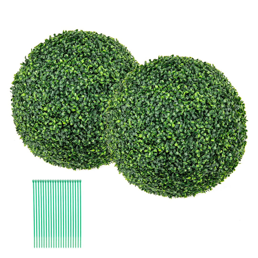 2 PCS 39cm/50cm Artificial Plant Boxwood Topiary Ball - TidySpaces