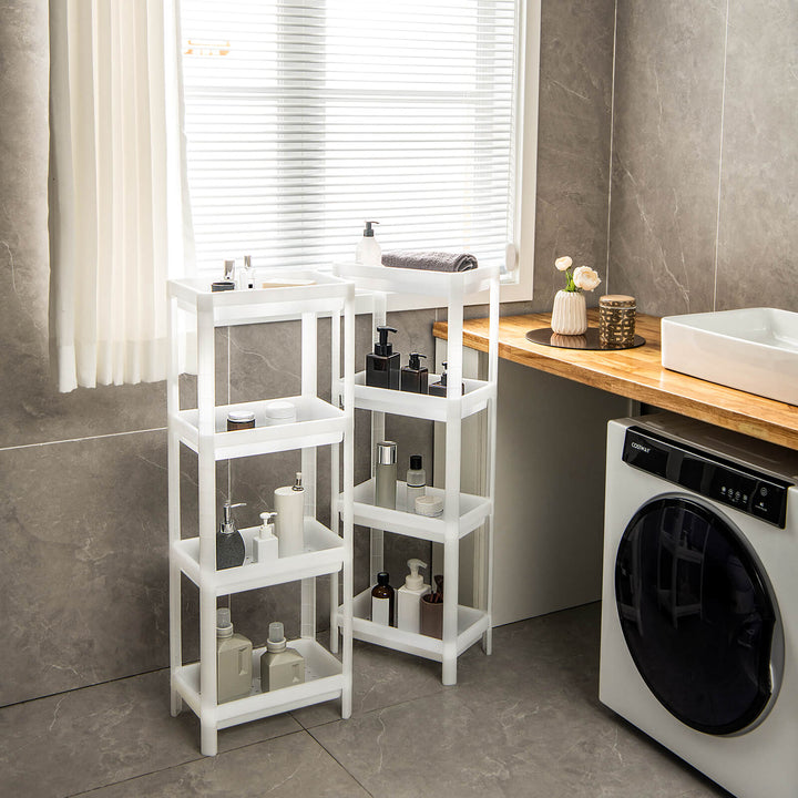 2 Pack 4 Tier Slim Kitchen Storage Cart with Drainage Holes - TidySpaces