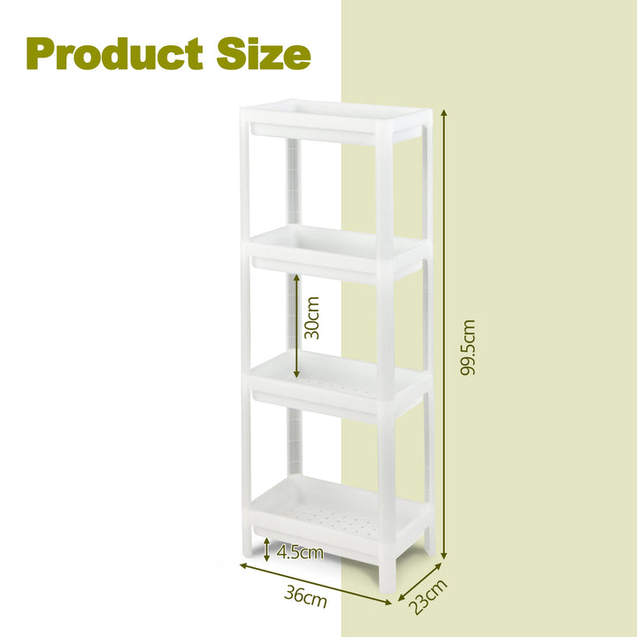 2 Pack 4 Tier Slim Kitchen Storage Cart with Drainage Holes - TidySpaces