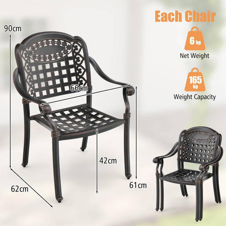 Cast Aluminum Patio Chairs Set of 2 Dining Stackable Outdoor - TidySpaces
