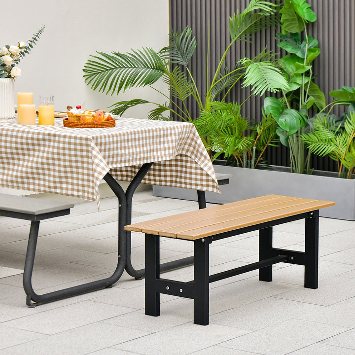 2 Person Outdoor Bench with Slatted Seat - TidySpaces