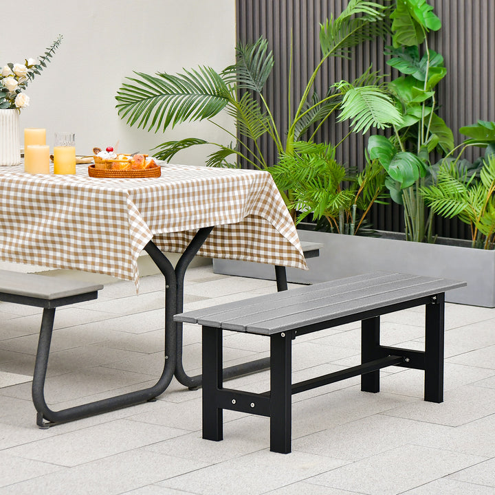 2 Person Outdoor Bench with Slatted Seat - TidySpaces