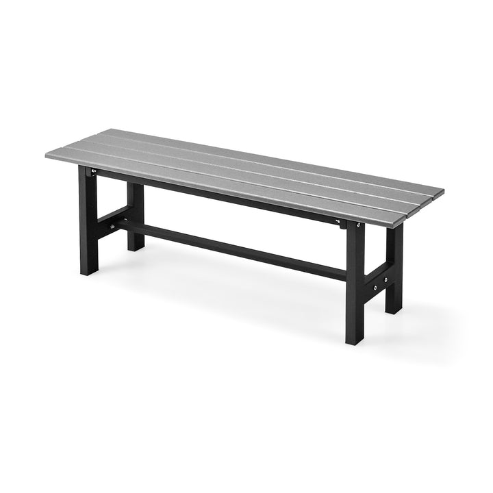 2 Person Outdoor Bench with Slatted Seat Grey - TidySpaces