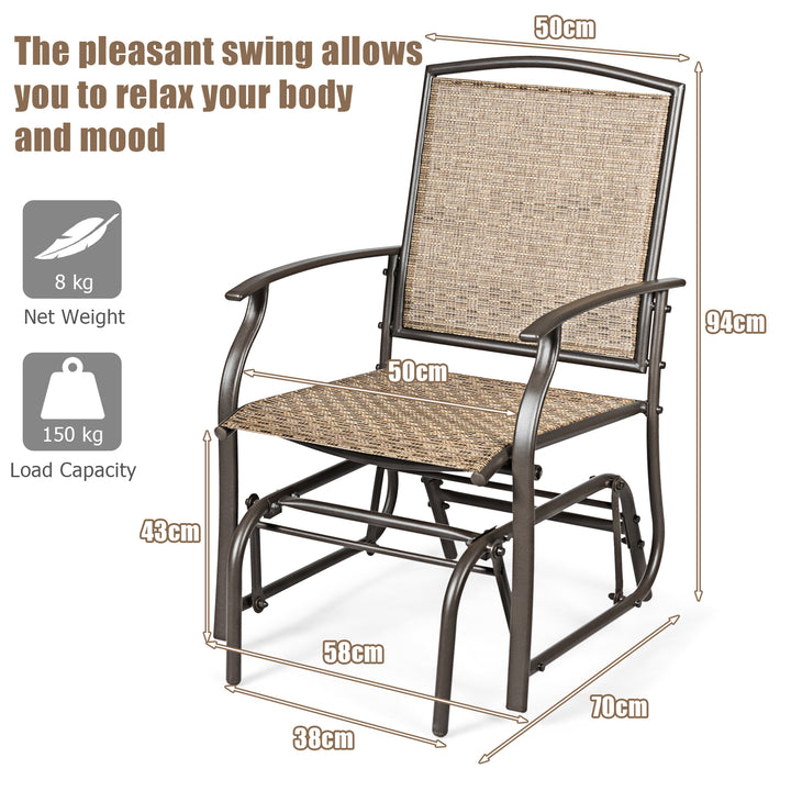2 Pieces Patio Glider Rocking Chair Set - TidySpaces
