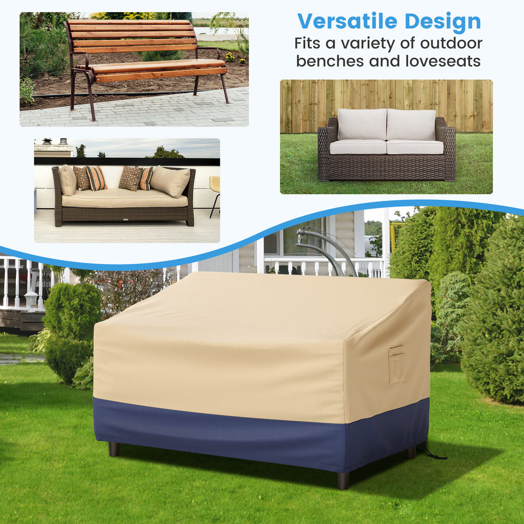 2-Seater Polyester Outdoor Sofa Cover with Air Vents and Handles