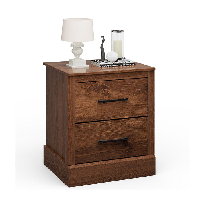 2 Drawer Nightstand with Storage Drawers Walnut - TidySpaces