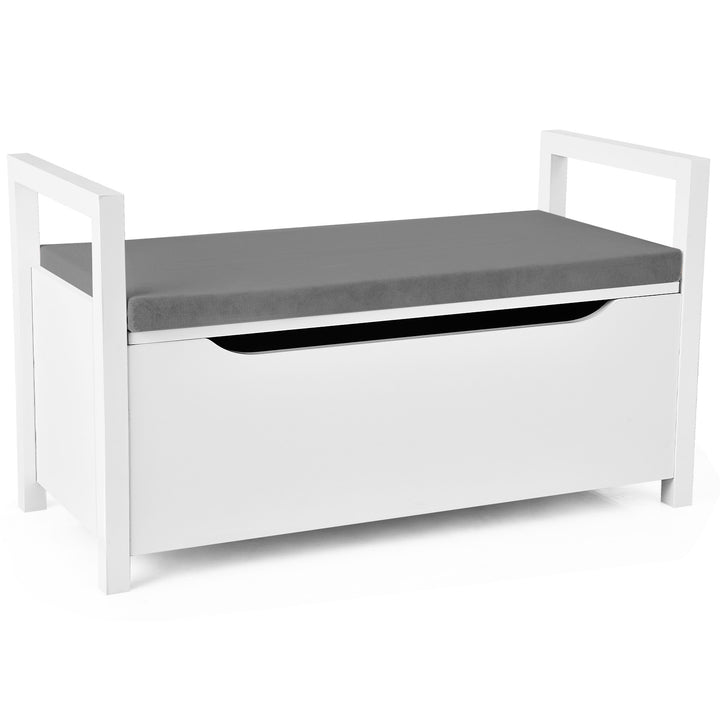 2 in 1 Wooden Shoe Changing Bench with Storage Space Grey - TidySpaces