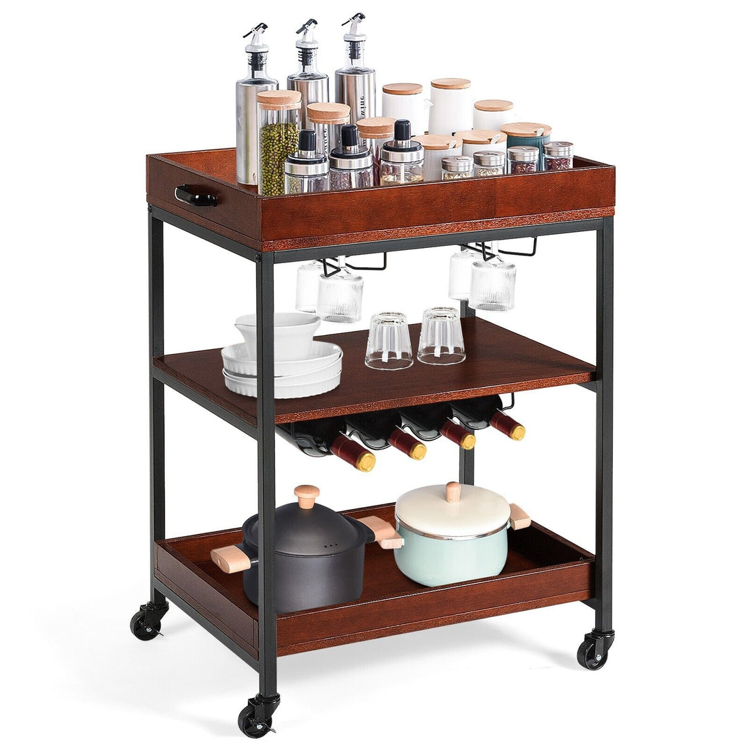 3 Tier Industrial Kitchen Island Cart - TidySpaces