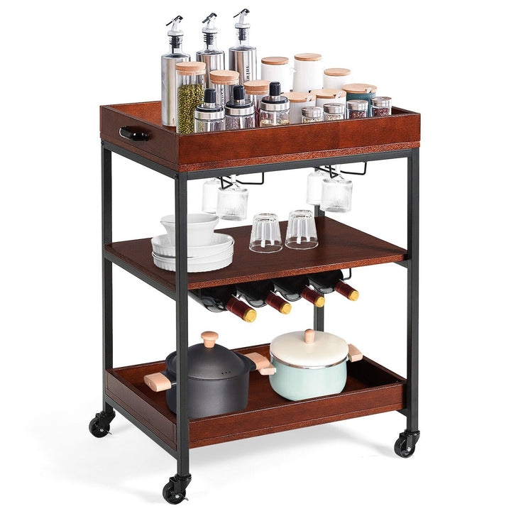 3 Tier Industrial Kitchen Island Cart - TidySpaces