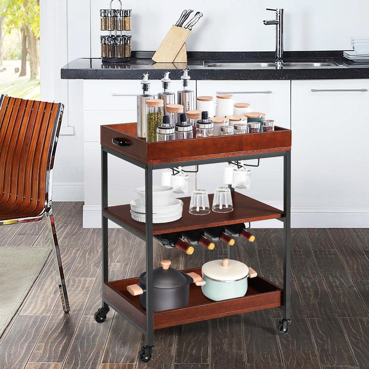 3 Tier Industrial Kitchen Island Cart - TidySpaces